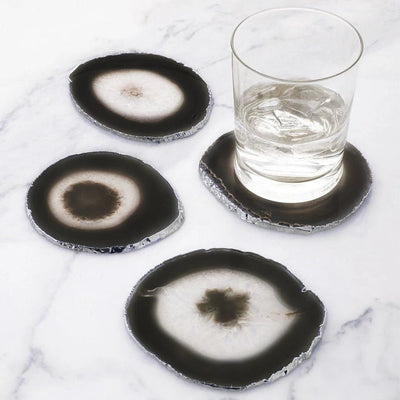 Add a Touch of Luxury to Your Home with Customizable Black Agate Coasters