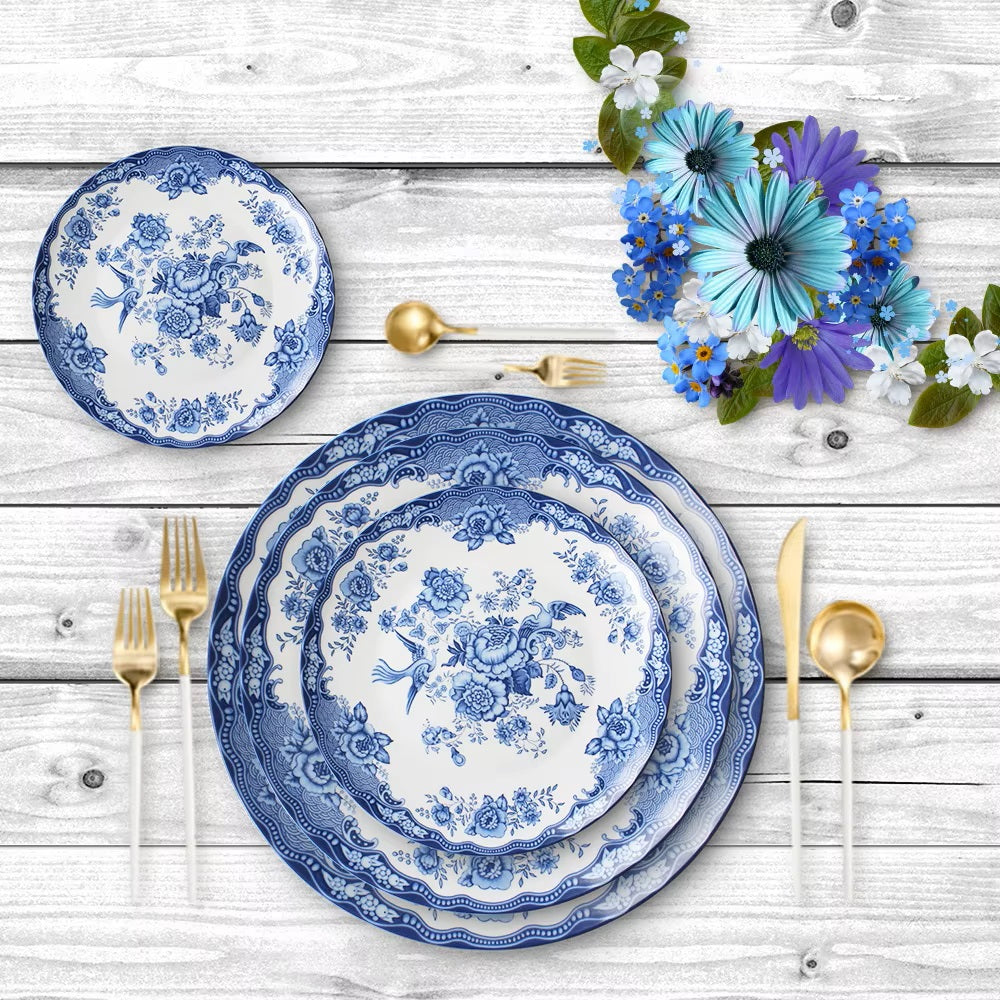 Marina 16-Piece Fine China Plate Set Serves 4