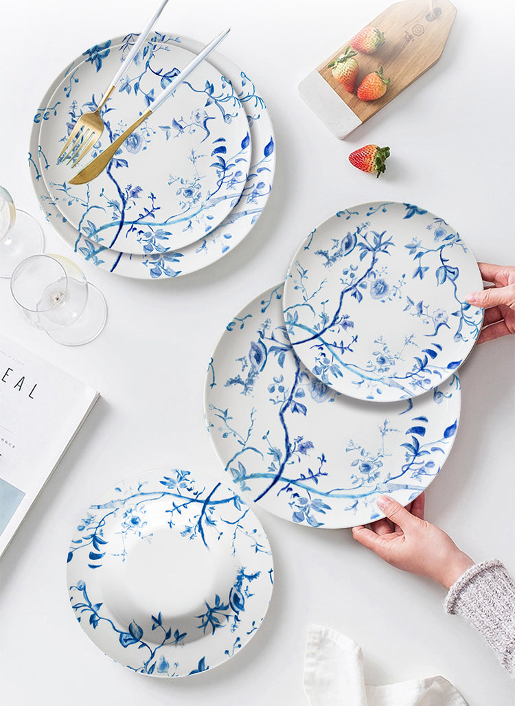 Azul 16-Piece Fine China Plate Set Serves 4