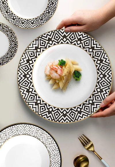 Trame 16-Piece Fine China Plate Set Serves 4
