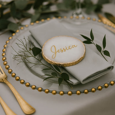Posavasos de resina personalizados con borde laminado