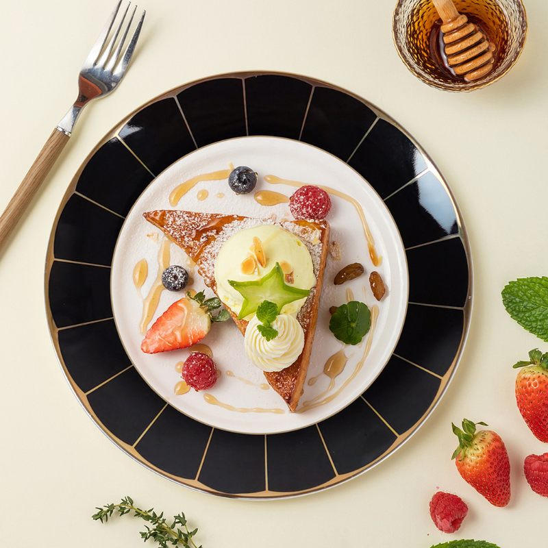 Nero 16-Piece Fine China Plate Set Serves 4