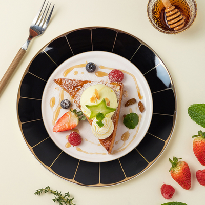 Nero 16-Piece Fine China Plate Set Serves 4