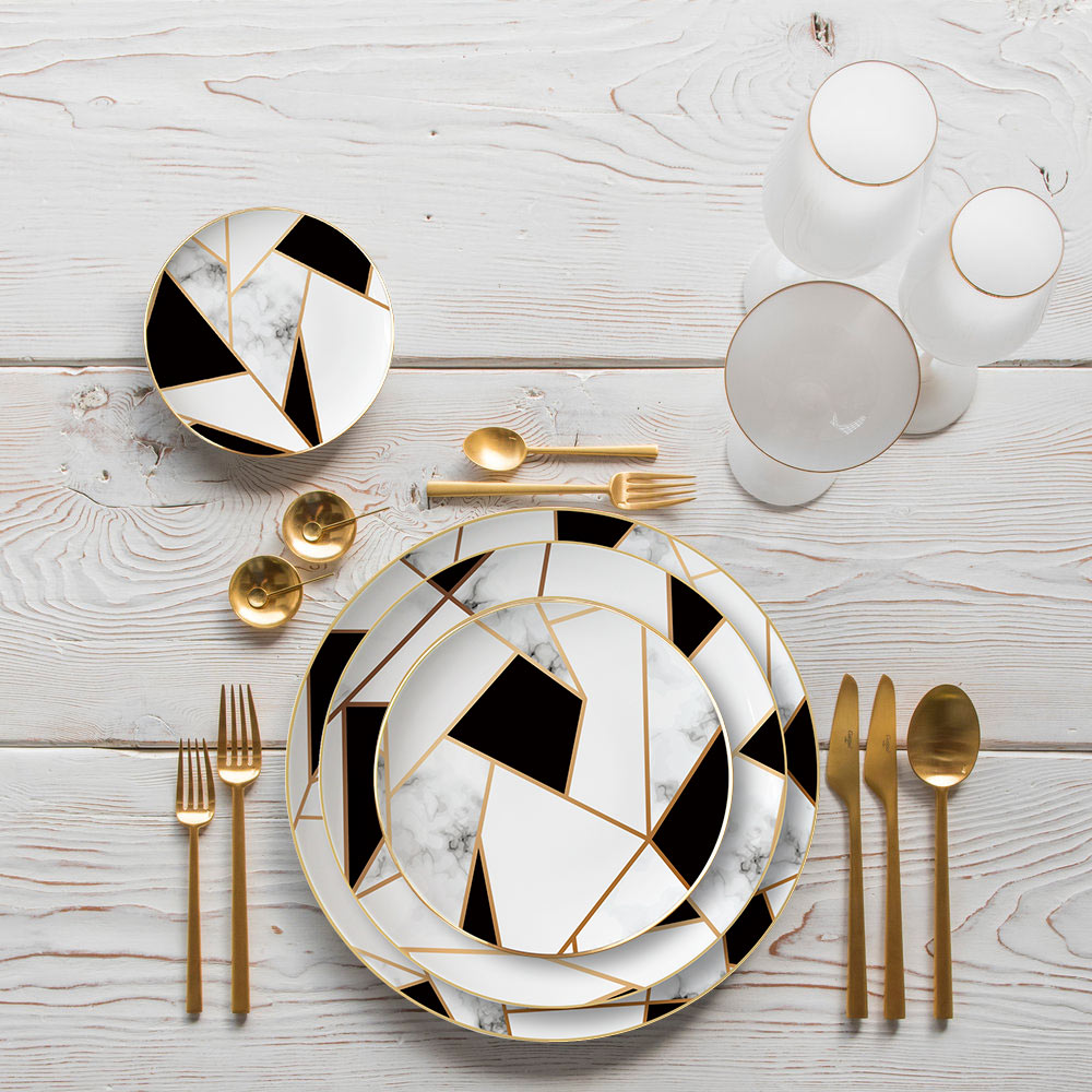 Musivo 16-Piece Fine China Plate Set Serves 4