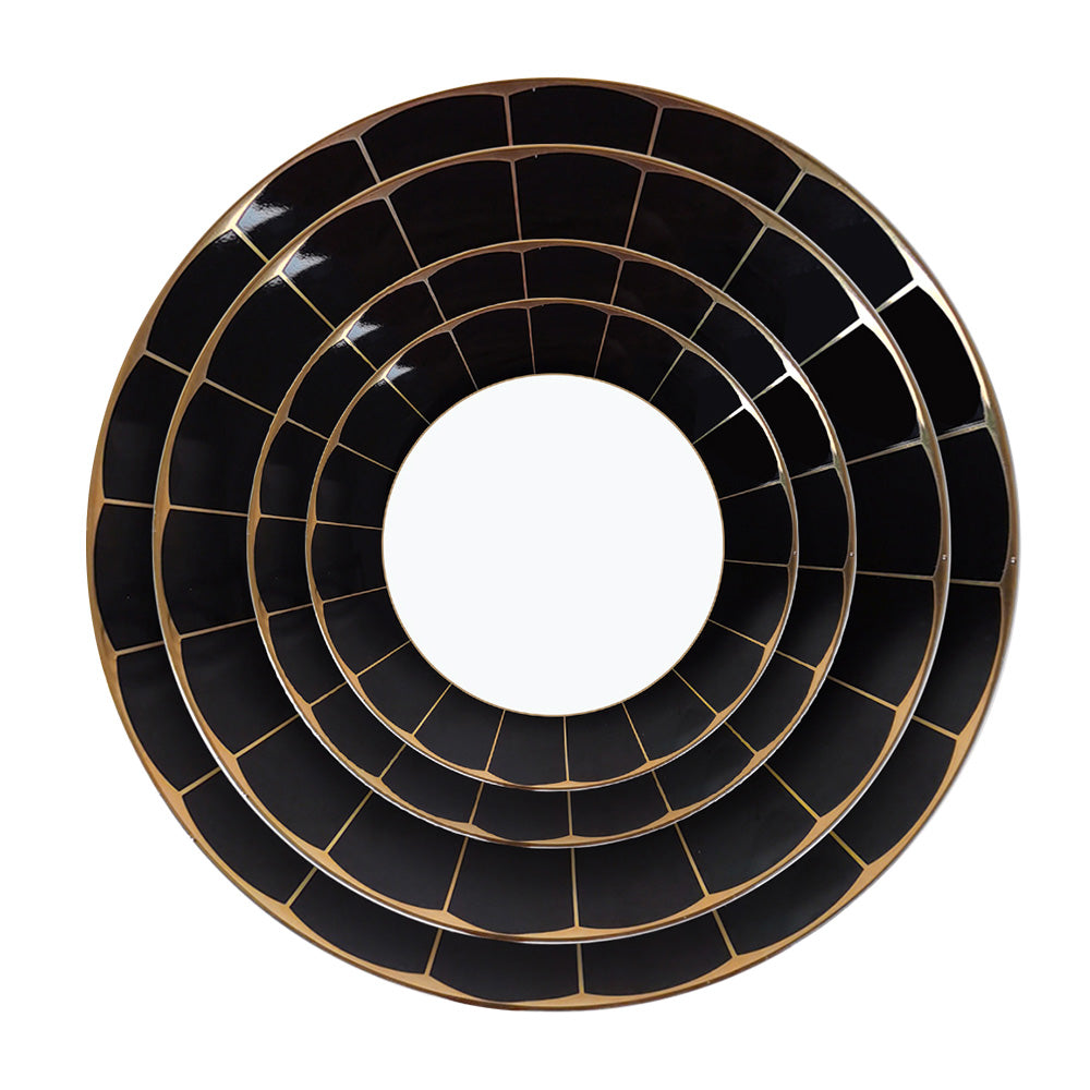 Nero 16-Piece Fine China Plate Set Serves 4