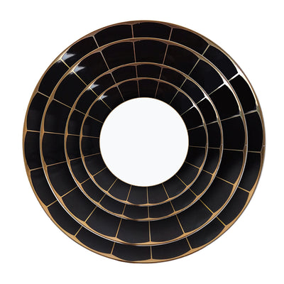 Nero 16-Piece Fine China Plate Set Serves 4