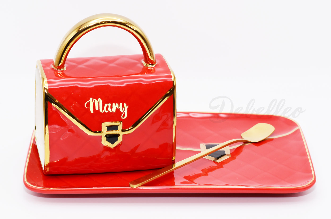 Classic Handbag Coffee Mug with Saucer and Spoon (Set of 2)