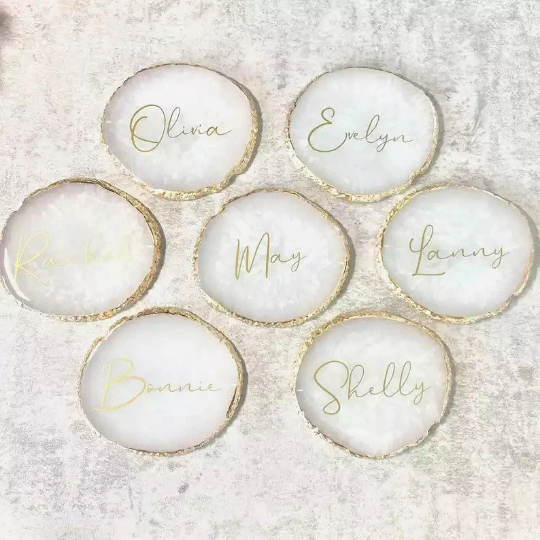Posavasos de resina personalizados con borde laminado