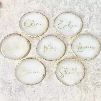 Posavasos de resina personalizados con borde laminado